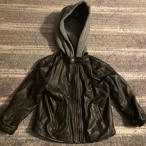 Kids Arizona jeans leather jacket (removable hood)